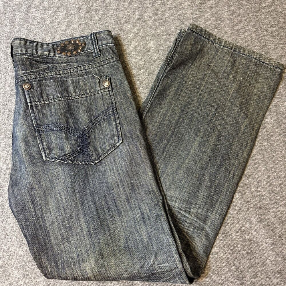 Do Denim Men’s Jeans 36x32 Y2K Grunge Retro Wide Leg Dark Blue